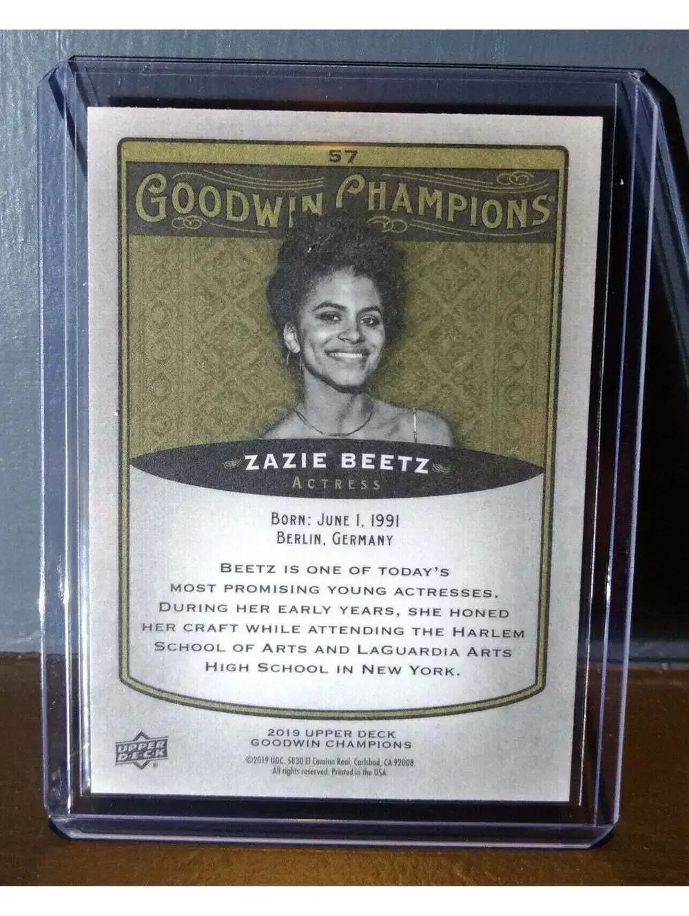 2019 Upper Deck Goodwin Champions Zazie Beetz #57 Actress Trading Card